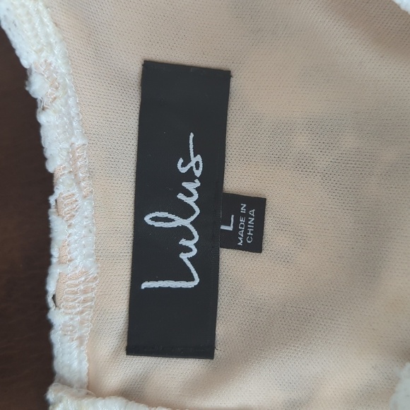 Host Pick Lulus My Dearest White Lace Short Sleeve Mini Dress - Picture 12 of 14